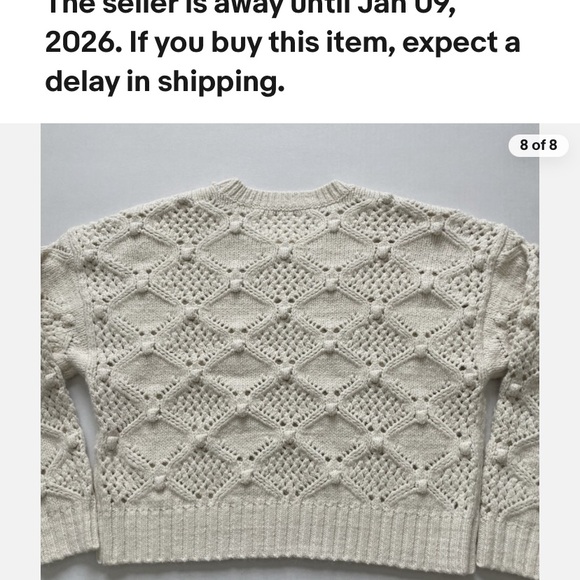Lucky brand  size medium  Cream Sweater - Picture 2 of 2